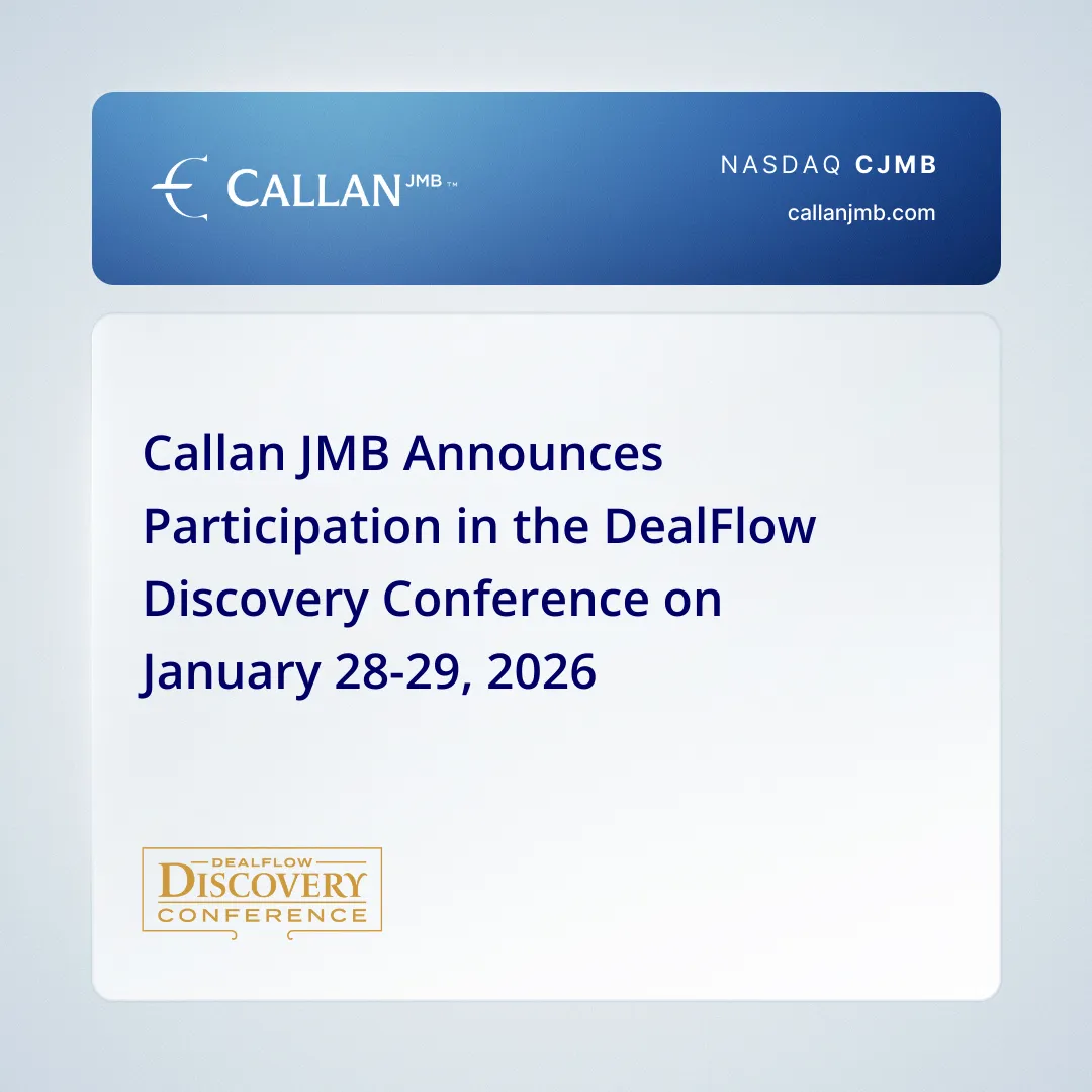 Callan JMB Announces Participation in the DealFlow Discovery Conference on January 28-29, 2026